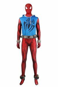 cox408スパイダーマン:アクロス・ザ・スパイダーバース スパイダーマン2099 ジャンプスーツ 全身タイツ コスプレ衣装