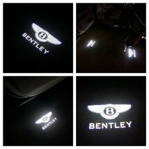 即納 Bentley ロゴ カーテシランプ LED CONTINENTAL GT GTC BENTAYGA FLYING SPUR ドア プロ ジェクターライト ベントレー マーク_画像2