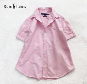 RALPH LAUREN ラルフローレン　半袖　オックスフォード　シャツ　ピンク