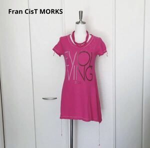 フランシストモークス　スワロフスキー　EVOL ロング　Tシャツ　ワンピース　ピンク
