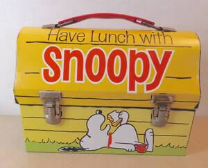 【USA★Snoopy★スヌーピー】1968年ヴィンテージ★ランチボックス（弁当）★ブリキ★Thermosサーモス★黄色のドッグハウス