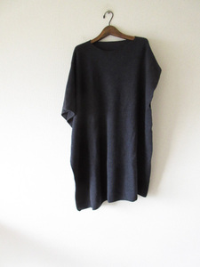 evam eva / エヴァムエヴァ E183K170 Wool Sable Poncho charcoal * ポンチョ プルオーバー ワンピース ドレス ウール ニット