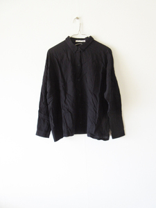 evam eva / エヴァムエヴァ E203T009 cotton square shirts BLACK * コットン シャツ ブラウス レディース