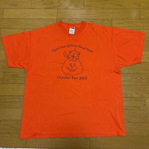 FRUIT OF THE LOOM ネコ カボチャ オレンジ 半袖 Tシャツ サイズ XL US古着 ハロウィン