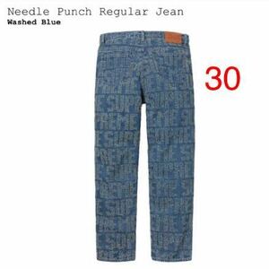 【新品】30 23AW Supreme Needle Punch Regular Jean Washed Blue シュプリーム ニードル ポンチ レギュラー ジーンズ ウォッシュト ブルー