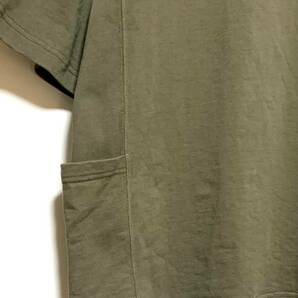 BEAMS サイドポケット ビッグ Tシャツ（S）オリーブ ビームス オーバー サイズ ドロップショルダー ヘビーウェイト 厚手 半袖の画像2