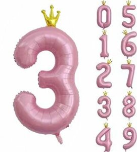 バースデー セット 飾り 風船 お祝い 数字 誕生日 子供 バルーン ピンク 3