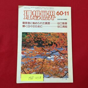 M6f-318 理想世界 60-11 昭和60年11月1日発行 龍宮海に秘められた真輝く‥谷口雅春 日々のために‥谷口清超 発行人 清都松夫 編集人 花田研