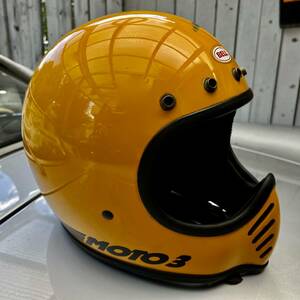 ★ '80s BELL MOTO3 イエロー ビンテージ ヘルメット（※内装リペア要）美品！