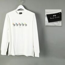 565 新品 Paul Smith ポールスミス Zebra Line Up　長袖 Tシャツ メンズ M_画像1