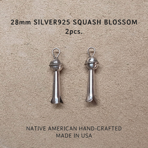 24mm SILVER925 SQUASH BLOSSOM- 2pcs./ 24mm silver 925 Squash bro Sam -2 piece set MADE IN USA