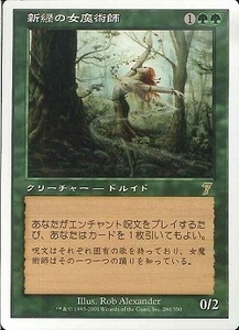 7ED 新緑の女魔術師/Verduran Enchantress 日本語 1枚