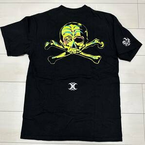 STUSSY × NEXUS7 コラボ DAY OF SKULL Tee 黒×黄 Mサイズ ステューシー ネクサス7 限定 古着 ボロ