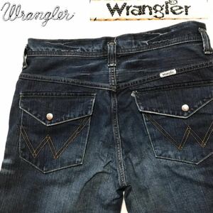 漢の定番 used加工 ラングラー WRANGLER L ブーツカット フレア メンズ デニムパンツ デニム W0527 フラップポケット W33