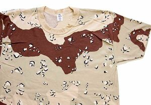 デッドストック★80s USA製 TeeSwing チョコチップ デザートカモ 染み込みプリント Tシャツ XL★オールド ミリタリー ビッグサイズ 米軍