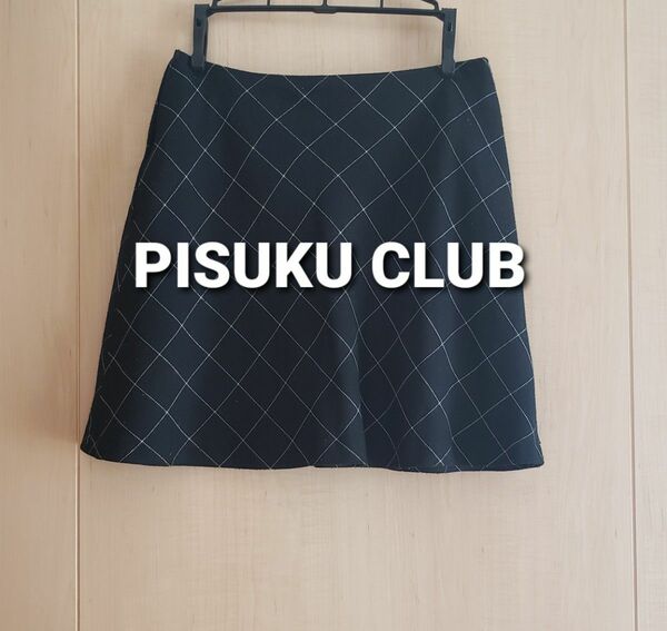 PISUKU CLUB 黒 膝上 スカート M 相当 台形スカート レディーススカート