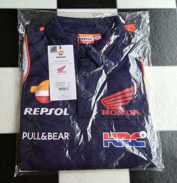 レプソル ホンダ チームウェア ポロシャツ(ネイビー Sサイズ) Repsol Honda TEAMWEAR POLO HRC MotoGP #93 マルク・マルケス RC213V