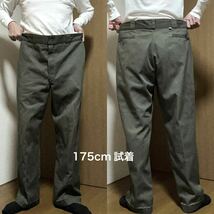 デカパンUSA製W100-股下74cm！ディッキーズ dickies 古着ワークパンツ チビタグ YKKジップ オリーブ アメカジ古着_画像3