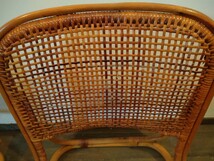 0921-11 古民家で使われていた ラタンで作られた座椅子 2脚セット 高さ約50cm 幅約45cm 奥行約55cm_画像4