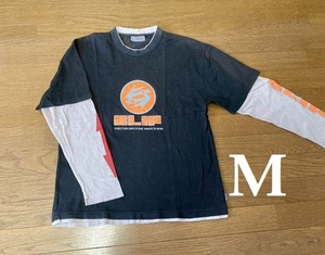 長袖重ね着風Ｔシャツ　メンズ　Mサイズ