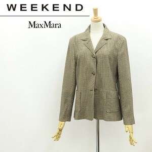  new goods *Max Mara WEEKEND Max Mara stretch Glenn check pattern jacket beige 40