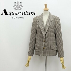 ◆Aquascutum アクアスキュータム チェック柄 2釦 ジャケット 9