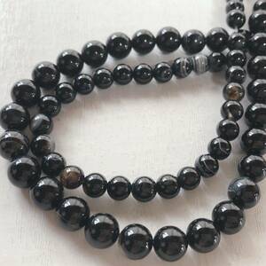 dg010/SALE！天然石◇ブラックストライプアゲート約8mm6mm2連