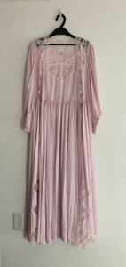  violet violet Night gown negligee 2 point set room wear pink retro 