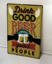K35 新品●ビールがモチーフ おしゃれなブリキ看板 バー 居酒屋 インテリアにいかがでしょうか Drink Good BEER アンティーク_画像4
