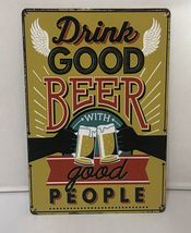 K35 新品●ビールがモチーフ おしゃれ ブリキ看板 バーや居酒屋 インテリアにいかがでしょうか Drink Good BEER アンティーク_画像3