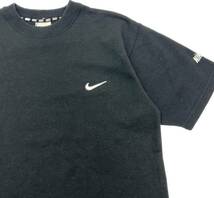 90s ☆ NIKE 銀タグ 厚手 Tシャツ 半袖 ブラック ワンポイント ロゴ M 黒 スポーツ カジュアル ストリート 古着 ヴィンテージ ナイキ■G262_画像2