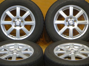 バリ溝 美品【19年製トーヨータイヤ製 アイスフロンテージ 195/65R15】15インチ 6J+45 PCD100-5H プリウス カローラ ツーリング アリオン