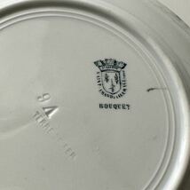 【金継用】フランス　アンティーク　Saint amand　サンタマン /　“BOUQUET”　ブーケ模様のデザートプレート　平皿_画像9