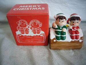 不二家　メリークリスマス　ペコ＆ポコ　置物　キャンディー入り（1995年製）　未開封品　当時物