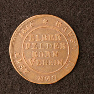 ドイツ プロイセン王国 フリードリヒ・ヴィルヘルム 1 BROD銅貨（1816）緊急貨幣・コイン・トークン[E2557]