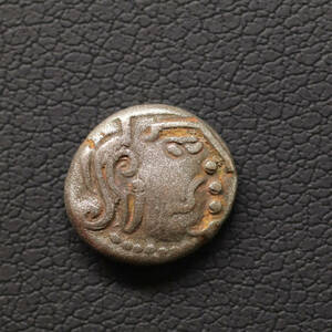 古代インド マイトラカ朝 ドラクマ銀貨（400-700頃）国王の肖像[E1951]コイン