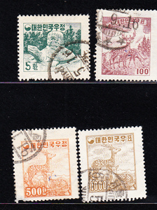 SC#196-199/韓国切手 5-1000ウォン（1954）[S565]北朝鮮