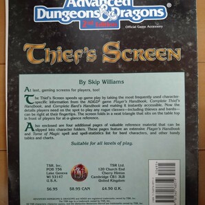 TRPG AD&D 2版 英語版 Thief's Screenの画像2