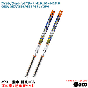 ガラコワイパー パワー撥水 替えゴム 車種別セット フィット/ハイブリッド H19.10～ GE6/GE7/GE8/GE9/GP1/GP4 運転席+助手席 ソフト99 ht