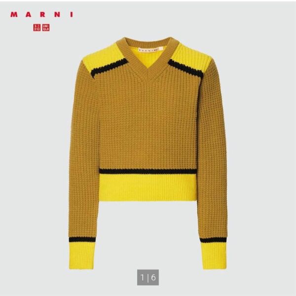 新品！UNIQLO×MARNI ポップコーンニット Vネックセーター M 長袖