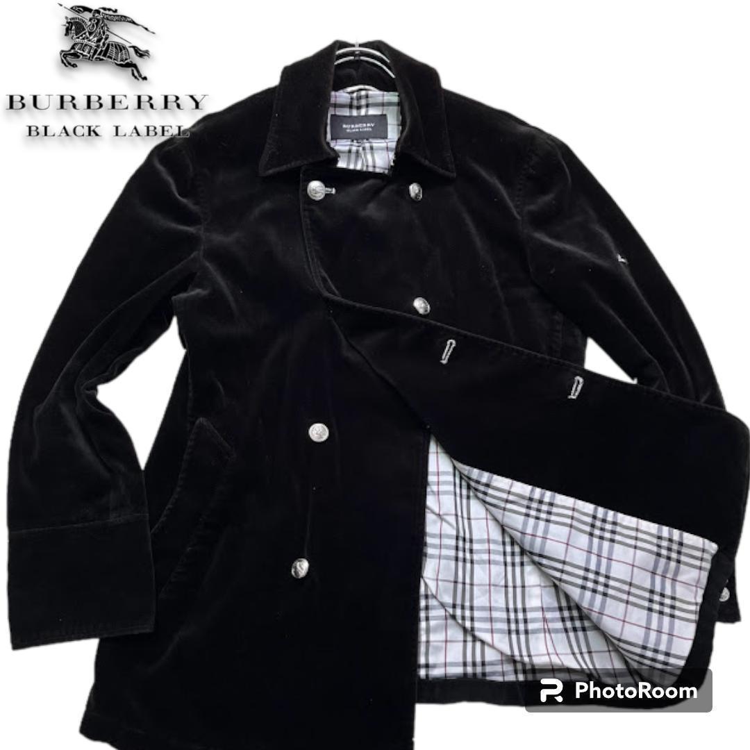 美品 BURBERRY BLACK LABEL Pコート シャドーノバチェック-