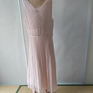 CLEAR IMPRESSION dress total chiffon total pleat long height Maxi-length dress back fastener 