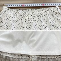 レア！美品☆KANEKOISAO ＊ カネコイサオ綿ローンセットアップ インナー付き レースフリル 白 花柄刺繍×ドット レースピコフリル_画像8