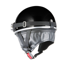 ヘルメット ビンテージ ゴーグル付き ブラック 新品 半キャップ・半ヘル バイクパーツセンター_画像3