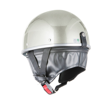 ヘルメット ビンテージ ゴーグル付き シルバー 新品 半キャップ・半ヘル バイクパーツセンター_画像4