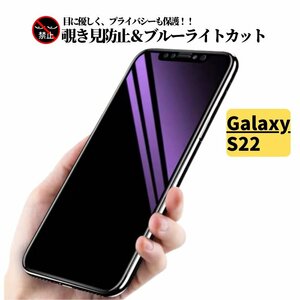 Galaxy S22 覗き見防止 ブルーライトカット ガラスフィルム フィルム 強化ガラス 保護フィルム SC-51C SCG13