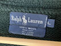 【貴重な未使用】ラルフローレン ゴルフ柄 ハンドニット カーディガン ダークグリーン 表記(L) DEAD RALPH LAUREN 防寒_画像5