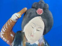 中国美術、 唐三彩、加彩婦人俑、 樂紺、 陶器人形、 婦人俑、骨董品、中國古瓷器、高さ３６ｃｍ_画像7