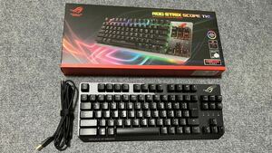 ASUS ゲーミング キーボード ROG STRIX SCOPE TKL X802 RGB LED メカニカル CHERRY MX 銀軸 日本語配列 即決