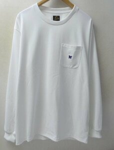 ◆NEEDLES ニードルス 23ss 美品 MR317 L/S CREW NECK TEE - POLY JERSEY パピヨン　ポケット　付き　ロンT Tシャツ サイズL 美　track 黒